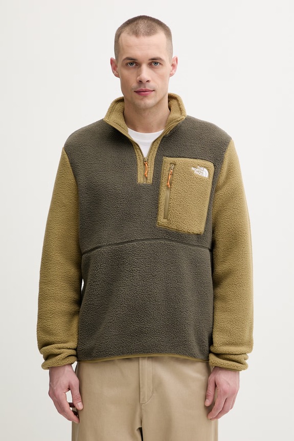 The North Face μπλούζα ανδρική φλις Yumiori πράσινο NF0A883SPHG1
