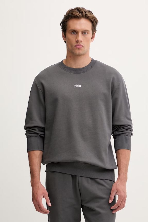 The North Face pulover moški bombažen Essential Light siva NF0A8GQCRHI1