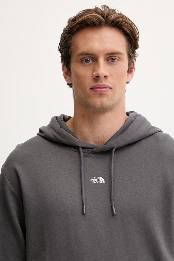 The North Face μπλούζα με κουκούλα ανδρική βαμβακερή Essential Light γκρί NF0A8GQDRHI1