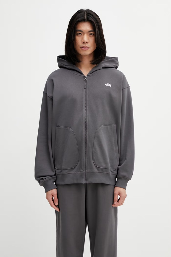 The North Face Essential Oversize hanorac din bumbac pentru bărbați gri NF0A8GQGRHI1