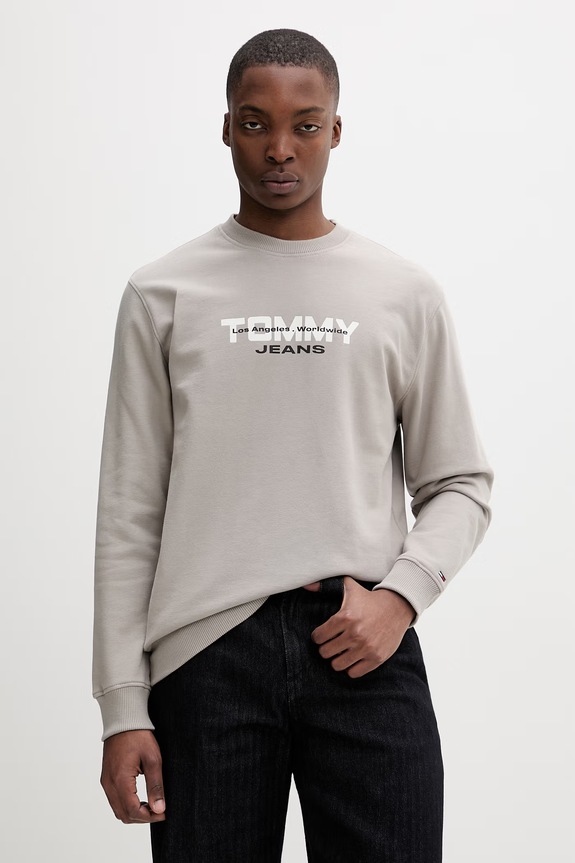 Tommy Jeans hanorac pentru bărbați, din bumbac bej DM0DM22682