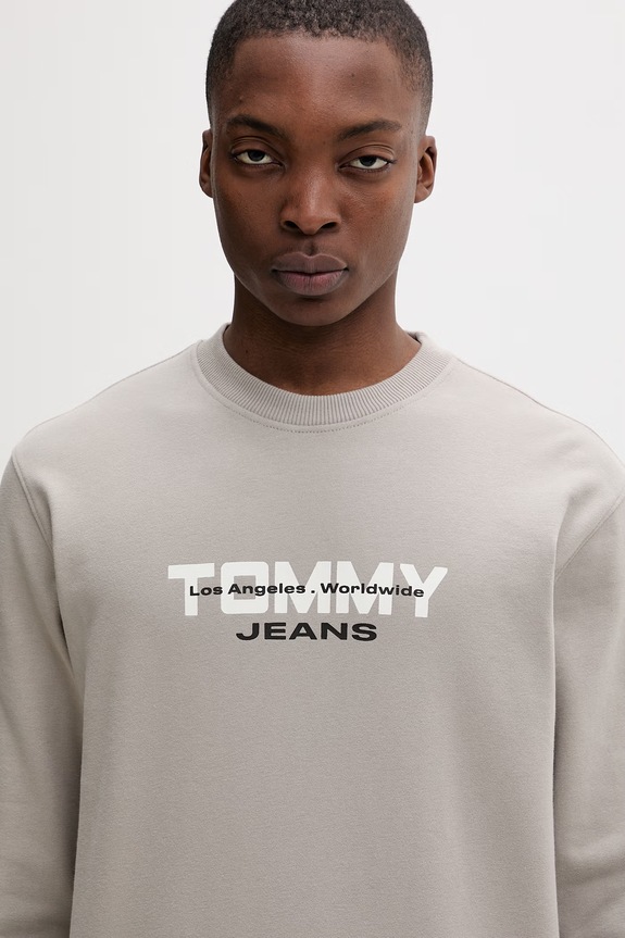 Tommy Jeans hanorac pentru bărbați, din bumbac bej DM0DM22682