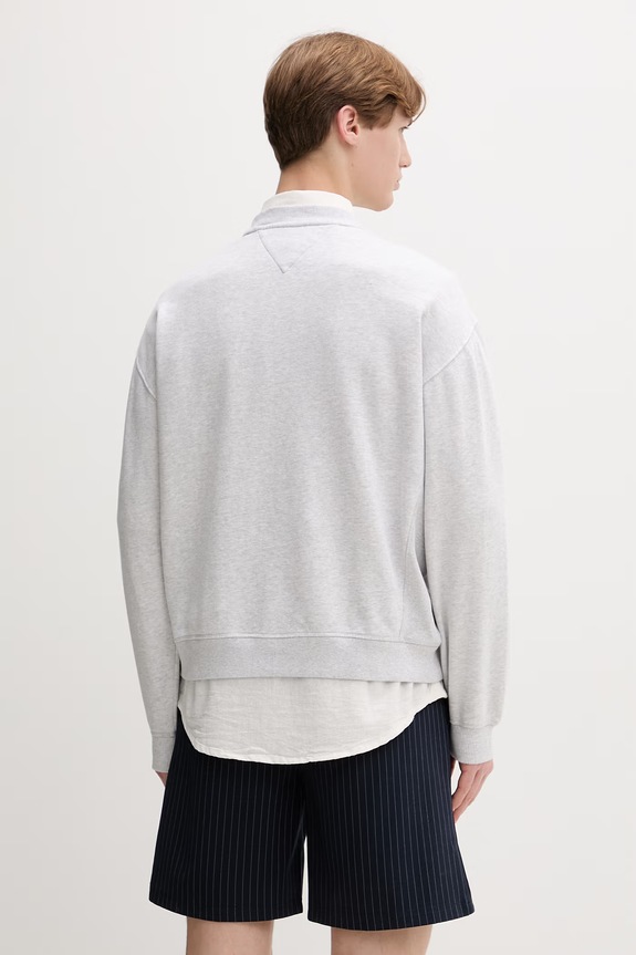 Oblačila Tommy Jeans pulover moški bombažen DM0DM22689 siva