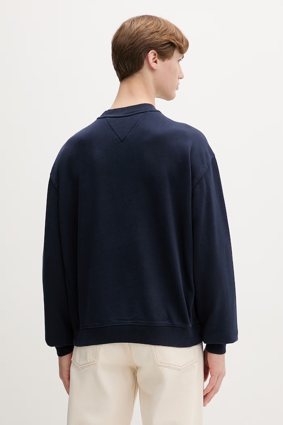 Oblačila Tommy Jeans pulover moški bombažen DM0DM22689 mornarsko modra