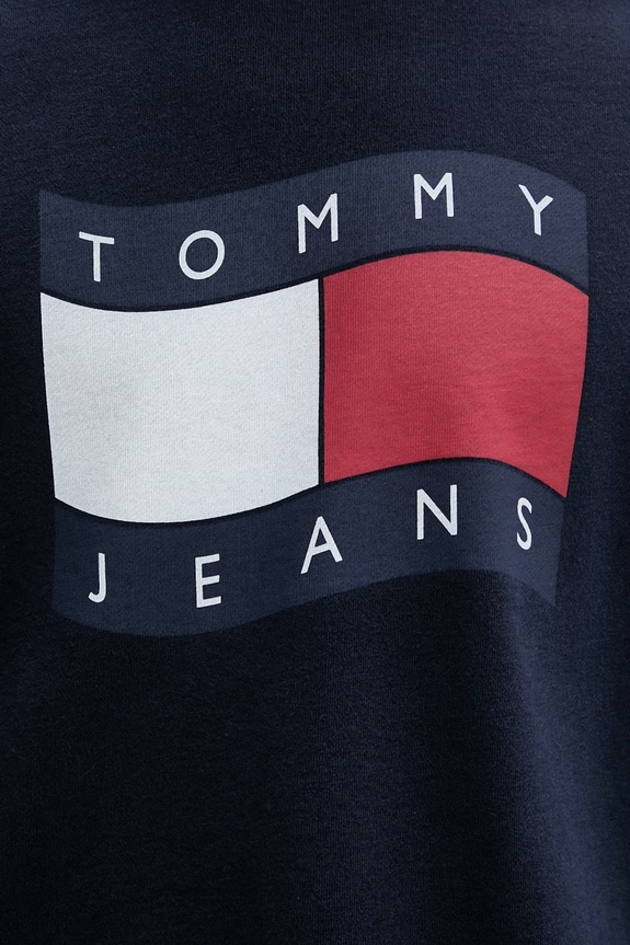 Tommy Jeans pulover moški bombažen DM0DM22689 mornarsko modra