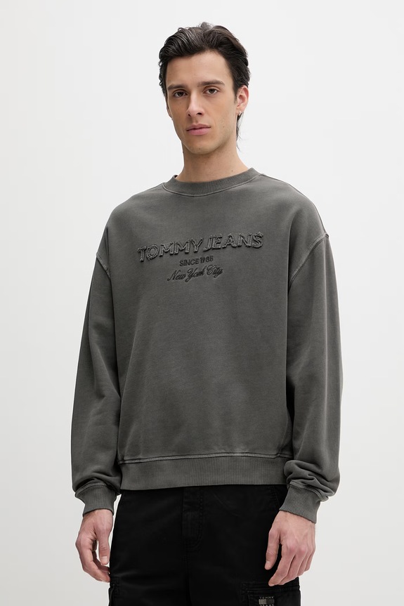 Tommy Jeans dukserica muška s pamukom siva DM0DM22714
