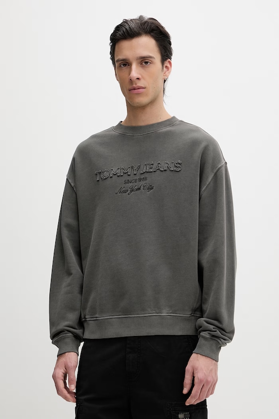 Tommy Jeans dukserica muška s pamukom siva DM0DM22714