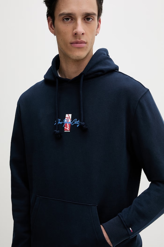 Tommy Jeans dukserica sa kapuljačom za muškarce od pamuka mornarsko plava DM0DM23015