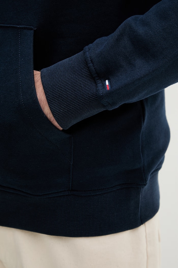 Tommy Jeans dukserica sa kapuljačom za muškarce od pamuka DM0DM23015 mornarsko plava