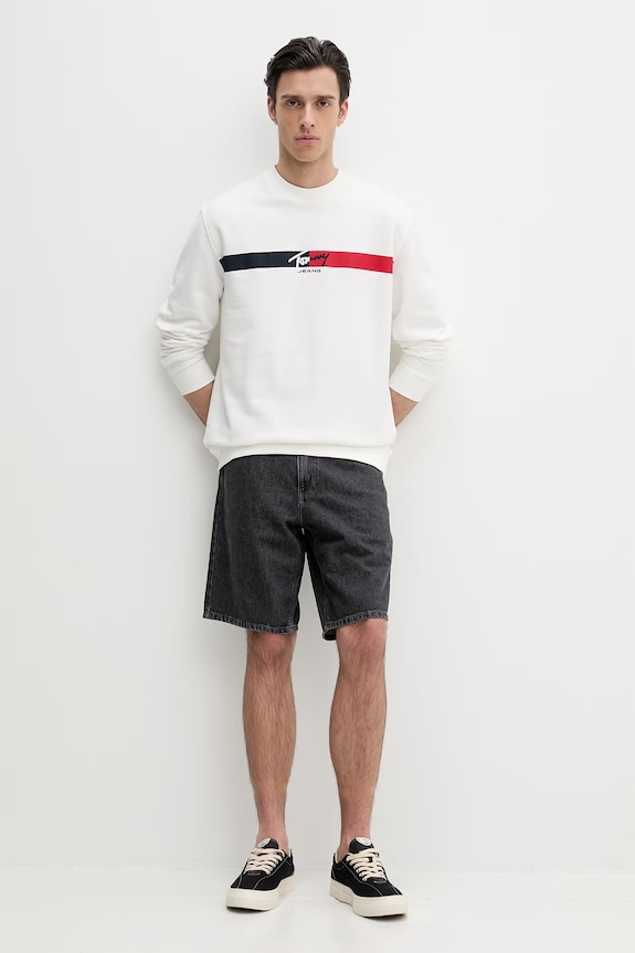 Tommy Jeans dukserica muška pamučna DM0DM23019 bež SS26