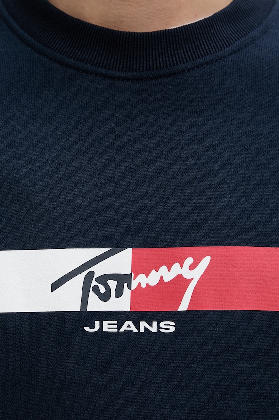 Tommy Jeans dukserica za muškarce od pamuka DM0DM23019 mornarsko plava
