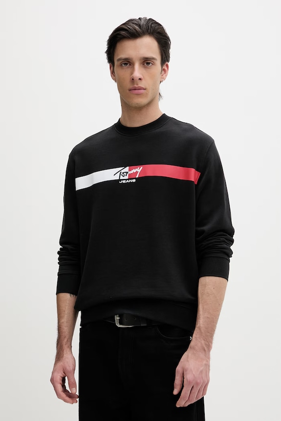 Tommy Jeans dukserica muška pamučna crna DM0DM23019