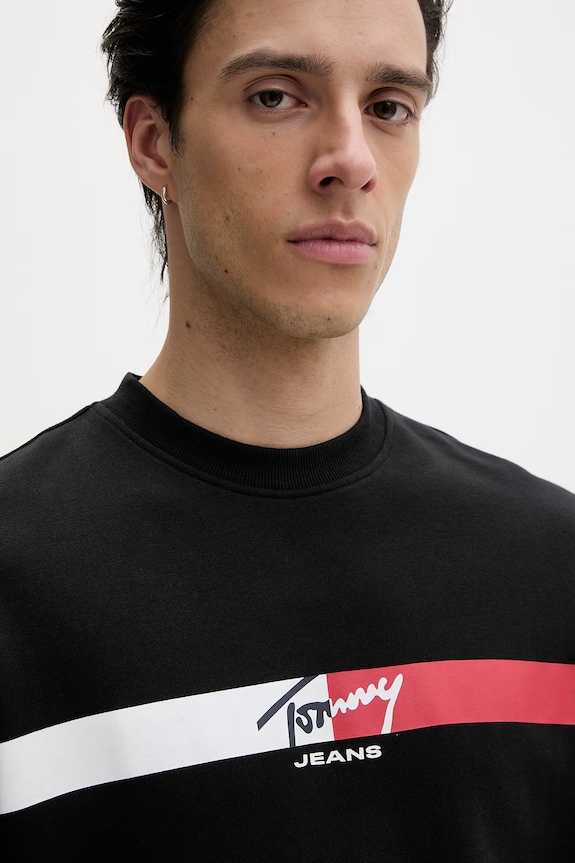 Tommy Jeans dukserica muška pamučna crna DM0DM23019