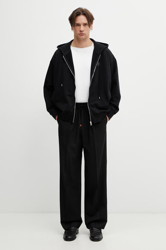 Maison Kitsuné Fox Head bluza z kapturem męska bawełniana PM02138KM0340 czarny
