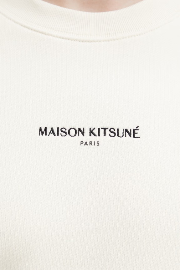 Maison Kitsuné μπλούζα Ανδρική βαμβακερή μπεζ QM00300KM0341
