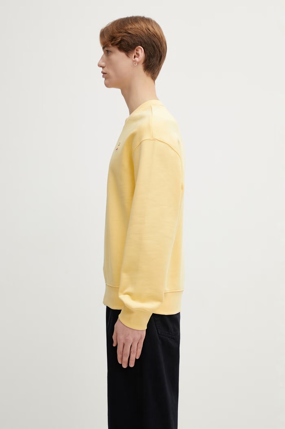 Bavlněná mikina Maison Kitsuné Dreaming Fox QM00301KM0341 žlutá SS26