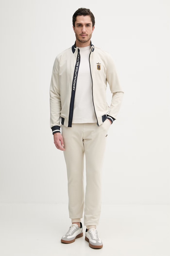 Mikina Aeronautica Militare FE2089UF00674 béžová SS26