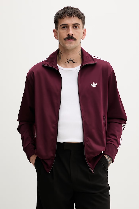 adidas Originals bluza rozpinana męska Firebird bordowy KE1646