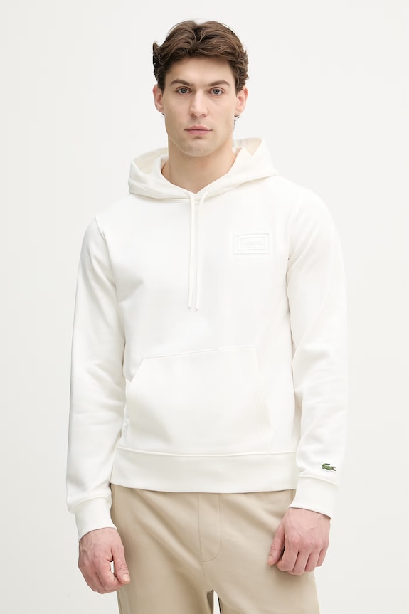 Lacoste hanorac cu glugă bărbătesc din bumbac bej SH0785