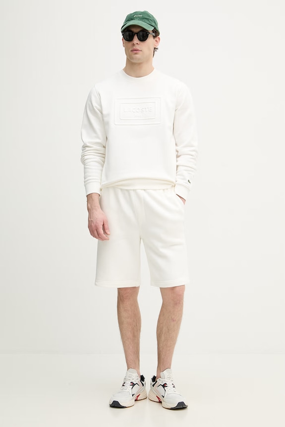 Lacoste hanorac bărbătesc din bumbac SH0795 alb SS26