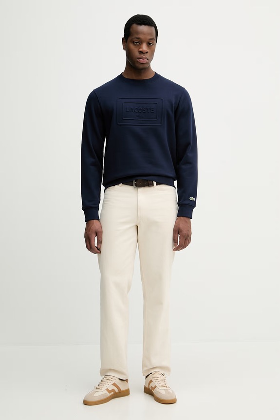 Lacoste Hanorac bărbătesc din bumbac SH0795 bleumarin SS26