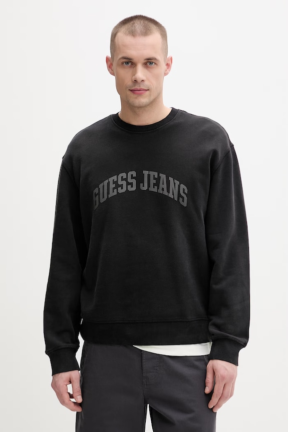 Guess Jeans μπλούζα ανδρική βαμβακερή μαύρο M6GQA6.KCPR1