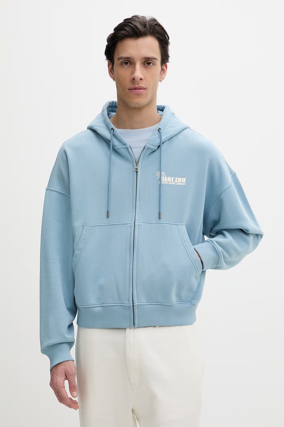 Îmbrăcăminte Guess Jeans hanorac cu glugă bărbătesc din bumbac M6GQB6.KCPR1 albastru