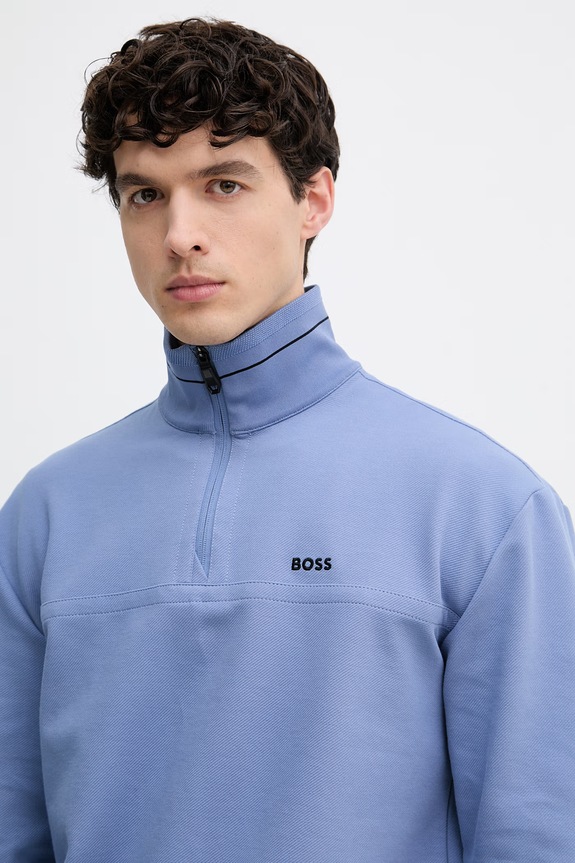 BOSS Green hanorac pentru bărbați, cu bumbac albastru 50558580