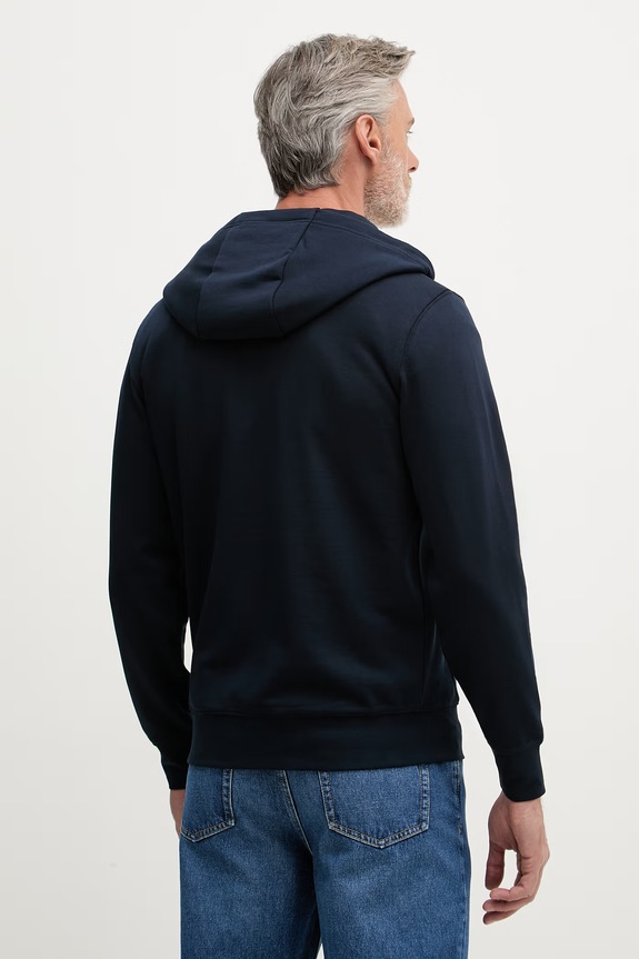 Odzież Tommy Hilfiger bluza rozpinana z kapturem męska bawełniana MW0MW42462 granatowy