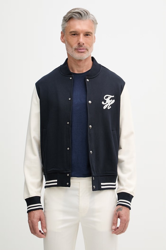 Tommy Hilfiger mikina na zips pánska bavlnená tmavomodrá MW0MW43091