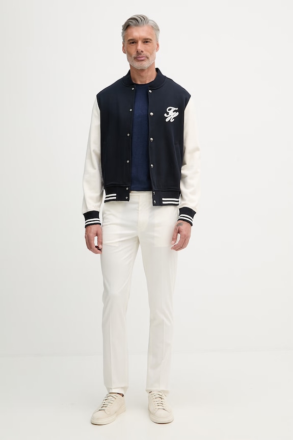 Tommy Hilfiger mikina na zips pánska bavlnená MW0MW43091 tmavomodrá SS26