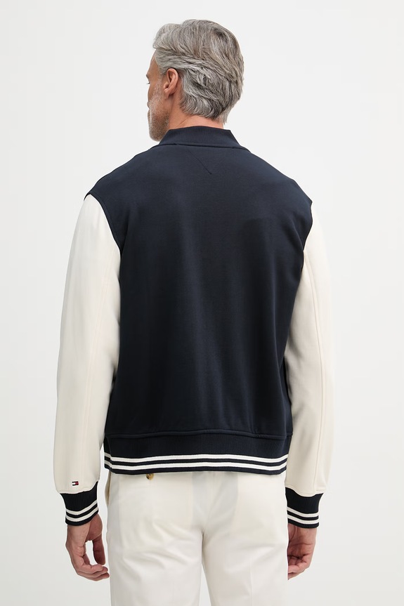 Oblečenie Tommy Hilfiger mikina na zips pánska bavlnená MW0MW43091 tmavomodrá