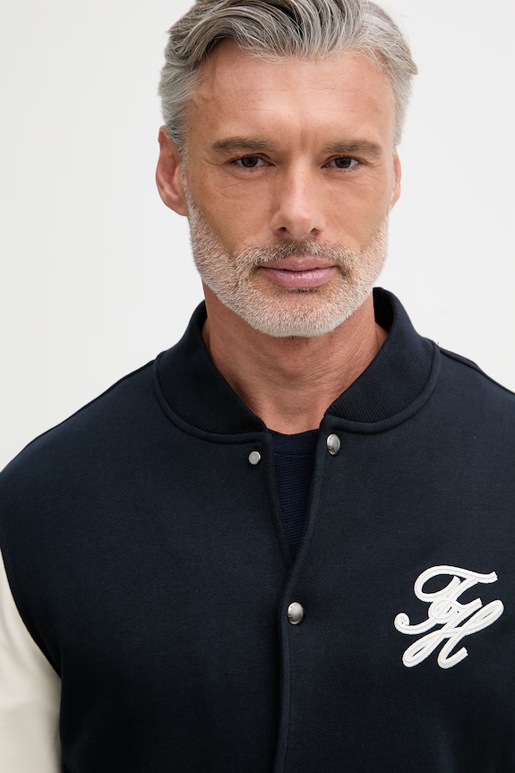 Tommy Hilfiger mikina na zips pánska bavlnená tmavomodrá MW0MW43091