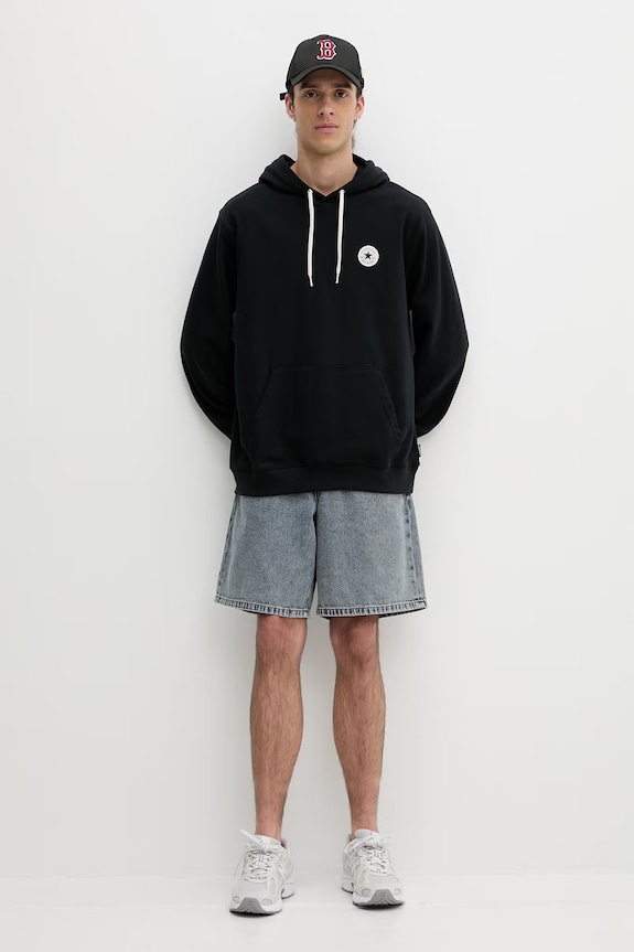 Converse felpa con cappuccio da uomo con cotone CVM6H113 nero SS26