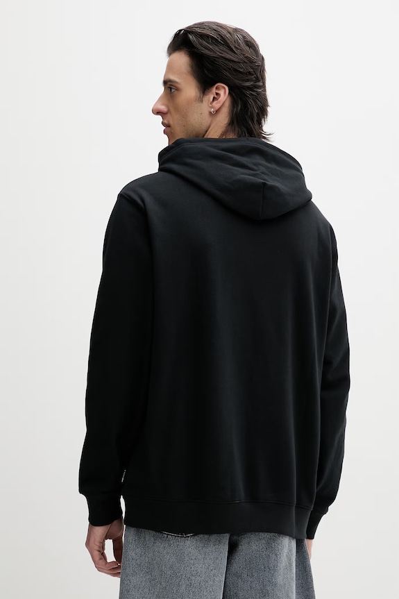 Abbigliamento Converse felpa con cappuccio da uomo con cotone CVM6H113 nero