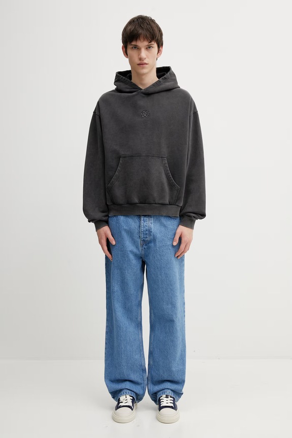 Filling Pieces Boxy Embroidered hoodie cotton Men's 412632501284.136 gray