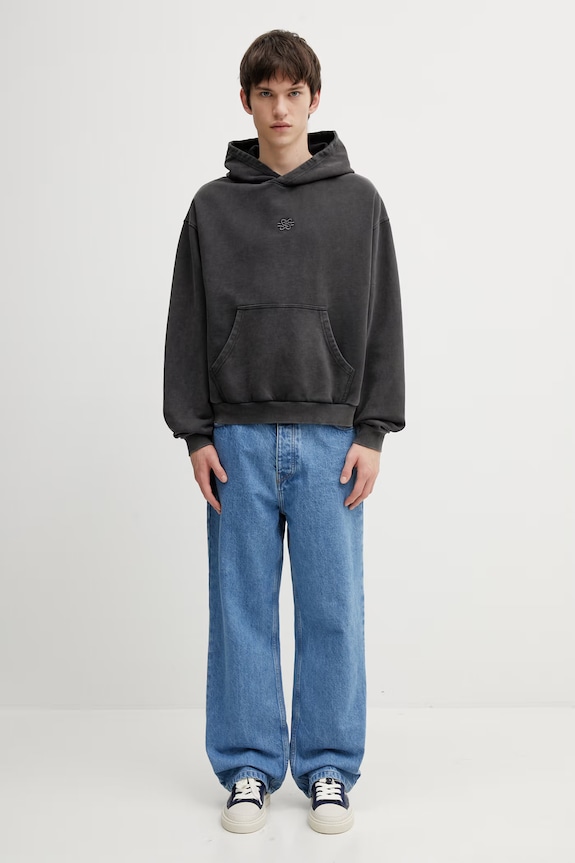 Filling Pieces Boxy Embroidered hoodie cotton Men's 412632501284.136 gray