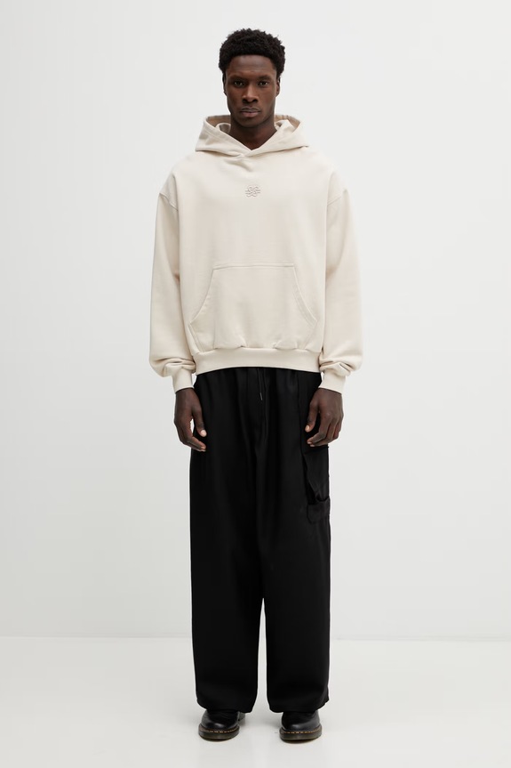 Filling Pieces Boxy Embroidered hoodie cotton Men's 412632501284.292 beige
