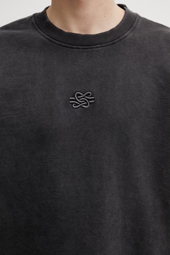 Filling Pieces Boxy Embroidered sweatshirt cotton Men's gray 422430501142.136
