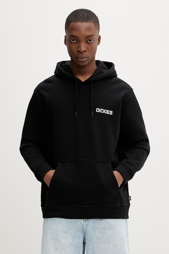 Oblečenie Dickies mikina s kapucňou pánska s bavlnou DK0A88POBLK1 čierna