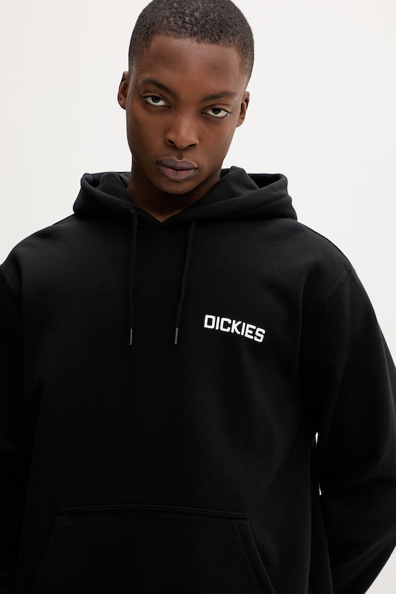 Dickies mikina s kapucňou pánska s bavlnou čierna DK0A88POBLK1