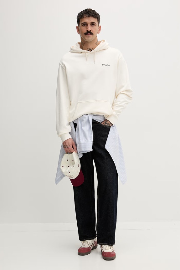 Dickies mikina s kapucňou pánska s bavlnou DK0A889XECR1 béžová SS26