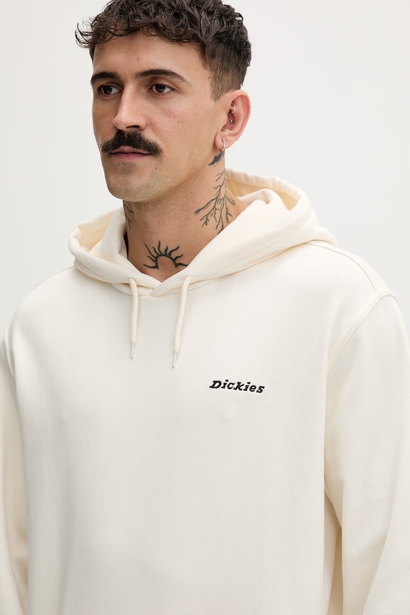 Dickies mikina s kapucňou pánska s bavlnou béžová DK0A889XECR1