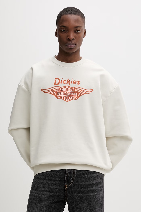 Dickies mikina pánska s bavlnou béžová DK0A88RLL631