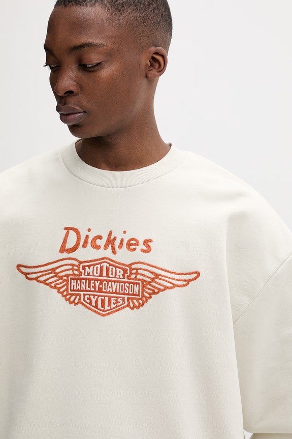 Dickies mikina pánska s bavlnou béžová DK0A88RLL631