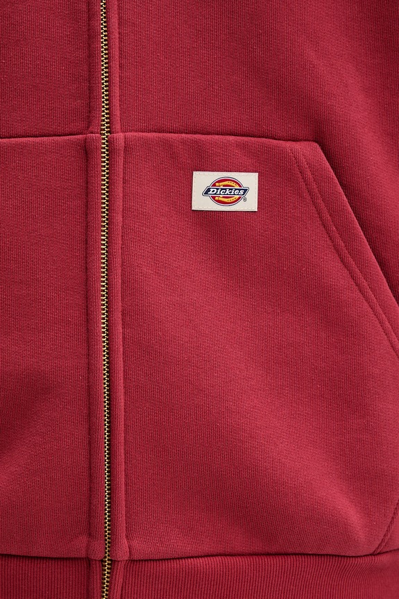 Dickies mikina na zips s kapucňou pánska s bavlnou DK0A89PRL331 červená