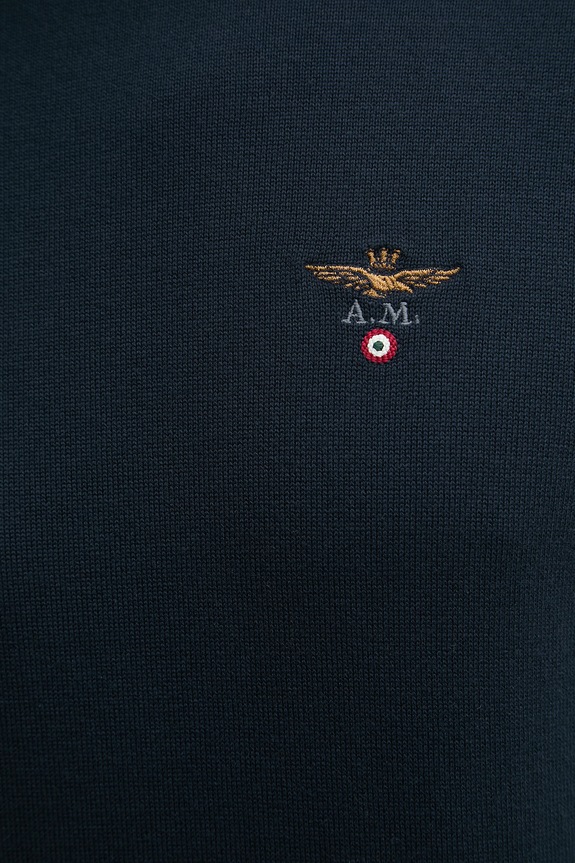 Βαμβακερό πουλόβερ Aeronautica Militare MA1631UL00506 σκούρο μπλε