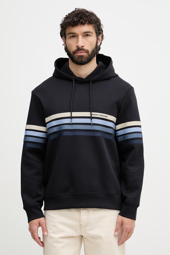 Armani Exchange mikina s kapucňou pánska tmavomodrá XM002053.AF10818