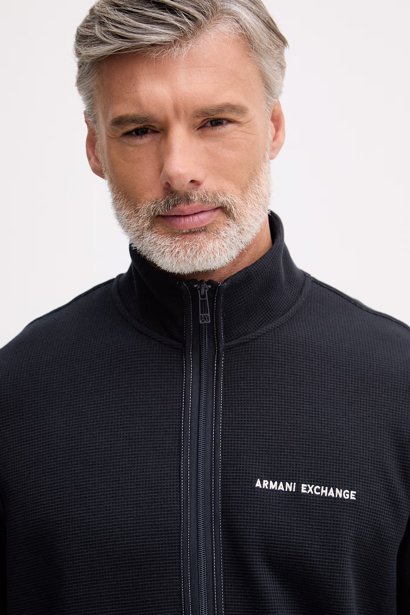 Armani Exchange hanorac cu fermoar pentru bărbați, din bumbac bleumarin XM002327.AF21870