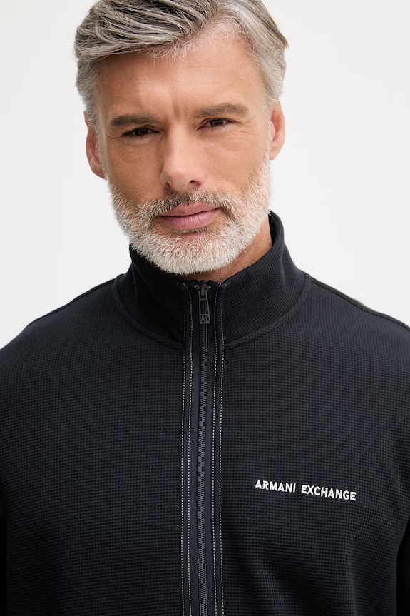 Armani Exchange hanorac cu fermoar pentru bărbați, din bumbac bleumarin XM002327.AF21870